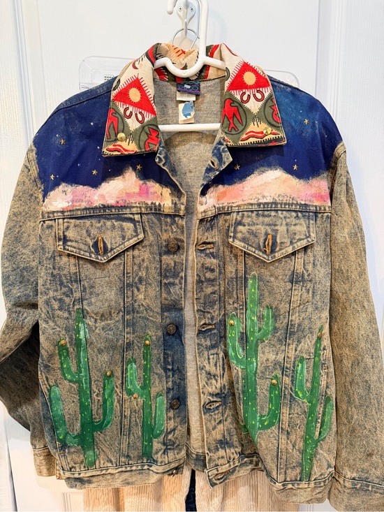 Vintage Jackets & Blazers - Vintage Hand-Painted Western Denim Jacket (ONLY ONE MADE) size M NWT